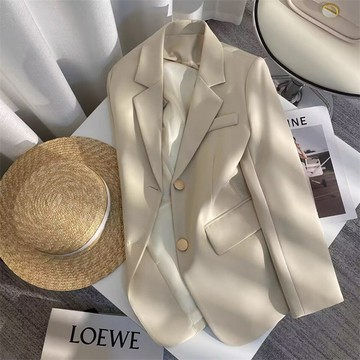 米色外套女小個子春秋新品韓版休閒顯瘦氣質百搭春秋款西服潮