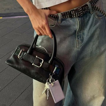 『百貨屋二號』2025新款韓國小眾os鑰匙貝殼包迷你y2k女皮帶真皮手提包斜跨包