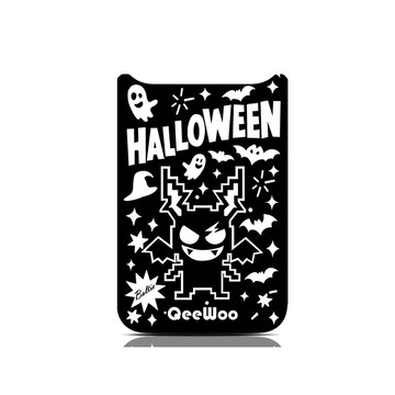 QeeWoo 磁吸背板 MosterBoltieHalloween黑白極簡款(不含手機殼)
