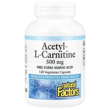 Natural Factors, 乙醯 L-肉堿，500 毫克，120 粒素食膠囊