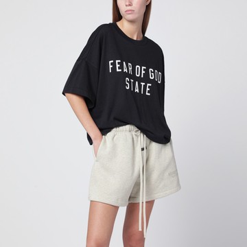 Black crewneck T-shirt with logo