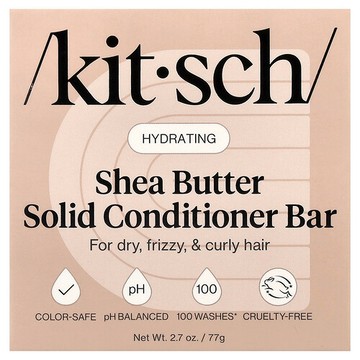 Kitsch, 補水固體護髮皂，乳木果油，糖漬琥珀和乳木果，1 條，2.7 盎司（77 克）