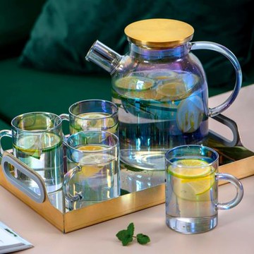 輕奢玻璃水具套裝北歐創意客廳家用冷水壺茶具耐高溫大容量開水瓶