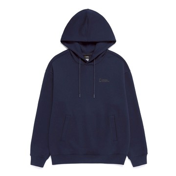 男女同款 GRIFFIN 寬鬆連帽長袖上衣 - 深藍色