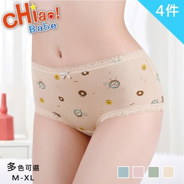 【chiao!Babe 俏寶貝】4件組 蕾絲邊少女防漏生理褲
