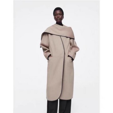 原單CO~S女裝 休閑羊毛混紡雙面呢圍巾大衣風衣25新品1242892003