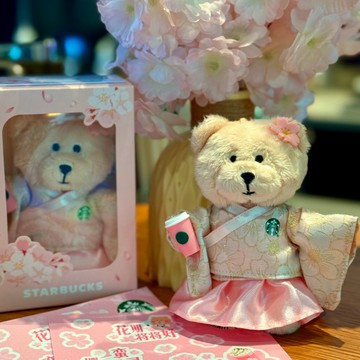 🧸春日限定🌸星巴克粉櫻熊熊 星巴克 星禮包 粉色櫻花小熊鑰匙扣 包掛件 掛飾 情侶禮物 周邊 創意禮物 交換禮物 限量收