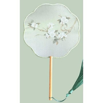 ✨✨古風扇子 風團扇 半透明長柄 舞蹈扇 漢服 攝影配飾 風 禮品宮廷風扇子