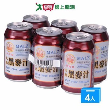 崇德發天然黑麥汁330ml*24瓶(易開罐)【愛買】