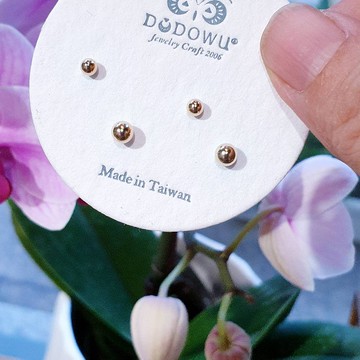 │14k注金│金豆豆長戴型抗過敏可過夜耳針