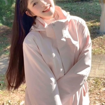 愛依依 風衣外套 防風外套 外套 機車外套 保暖M-XL新款個性街頭風粉色多巴胺衝鋒衣少女穿搭寬鬆連帽夾克衫-9734.