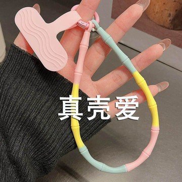 手機掛繩短款手腕腕帶硅膠掛件通用手腕帶吊繩手提夾墊片簡約結實