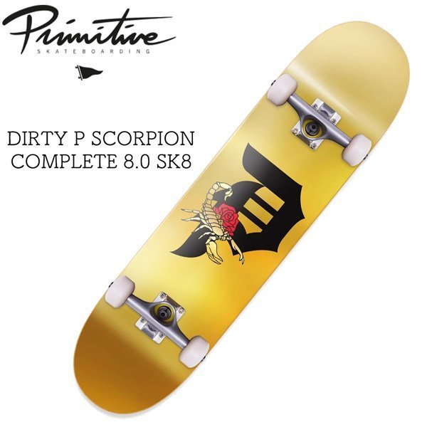 PRIMITIVE スケボー コンプリート デッキ プリミティブ DIRTY P 