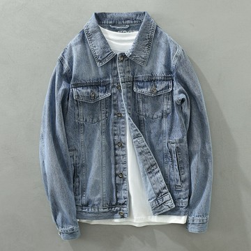 【巴黎精品】現貨+預購 美式牛仔襯衫長袖上衣經典牛仔外套休閒上衣-日系復古百搭工裝男裝2色a1bv42