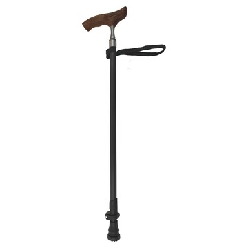 Pioneer 開拓者 老人手杖 1系實木手柄速鎖 可伸縮  網紋黑  1個