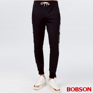 BOBSON 男款配織帶縮口褲(38023A-88)