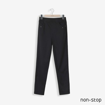 non-stop 簡約日常吸濕排汗修身長褲-1色