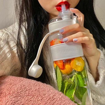 夏季運動健身水杯大容量水壺便攜耐高溫女吸管蒂水杯大容量1升
