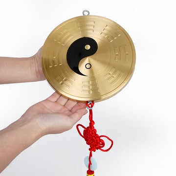 開光銅八卦鏡陰陽八卦鏡平面八卦鏡鎮宅擺件家居裝飾用品