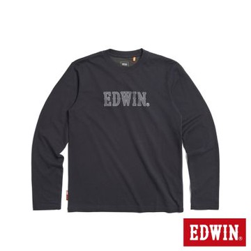 EDWIN 男裝 加大碼 WILDFIRE 經典印花長袖T恤-黑色