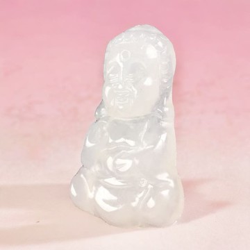 冰種翡翠精雕寶寶佛 | 天然緬甸玉翡翠A貨 | 送禮
