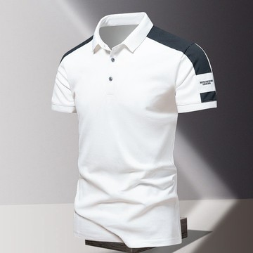 台灣出貨【衣貳山】男款拼色POLO衫 高品質短袖POLO衫 POLO衫短袖 男生POLO衫 POLO衫上衣 商務POLO
