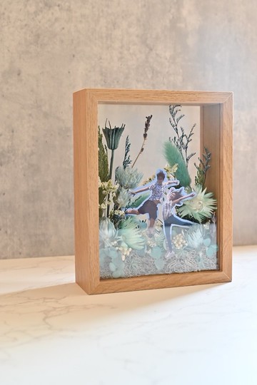 【可客製】乾燥花立體相框 - 夢幻藍森林