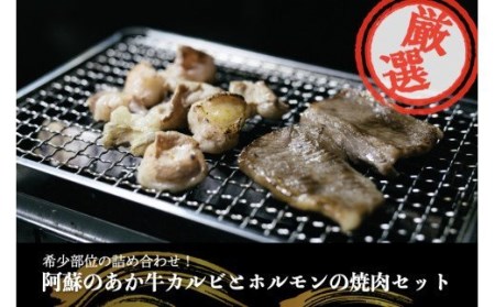 希少部位！あか牛のカルビとホルモンの焼肉セット