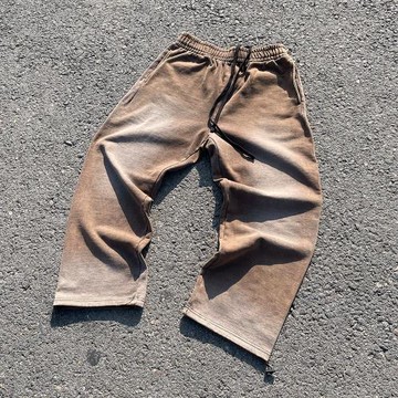 王有病工作室 只做心頭好物！褲子美式重磅450克做舊水洗衛褲抽繩