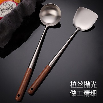 鍋鏟套裝 304不銹鋼鍋鏟炒勺炒鏟炒菜鐵鏟子勺子家用廚具套裝長柄廚師專用【MJ10271】
