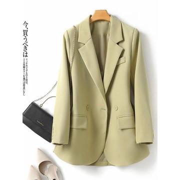綠色西裝外套女春秋2025年新款休閑百搭設計感小眾氣質西服上衣女
