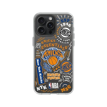 iPhone 15 Pro Max Clear 透明 - NBA - 塗鴉系列-紐約尼克 New York Knicks - Graffiti