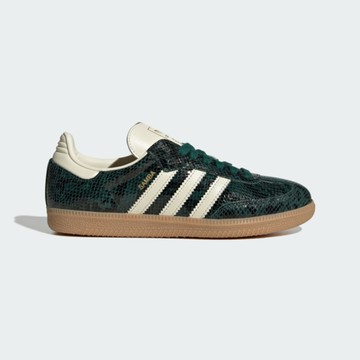 Adidas 愛迪達 Samba OG W [JR8848] 女 休閒鞋 復古 皮革 流行 綠 蛇紋