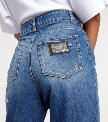 Dolce & Gabbana Distressed high-rise straight jeans