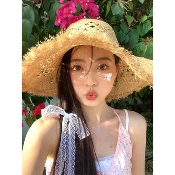 草帽三亞女夏季沙灘鏤空編織帽子