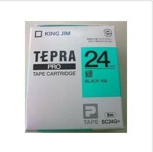 錦宮貼普樂SR530C標簽機色帶SC24G錦宮24mm綠底黑字標簽紙
