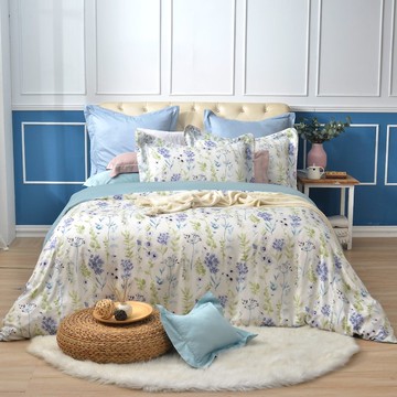 Caliphil 膠原蛋白天絲歐式寢具四件組300織/波登花園/湖綠色