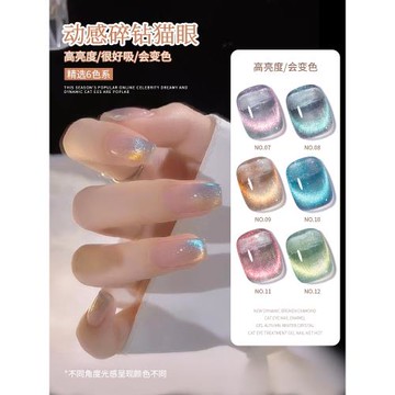 2025年新款動感碎鉆貓眼指甲油膠秋冬顯白貓眼光療膠美甲網紅爆款