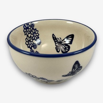 波蘭手繪手工陶-飯碗 13cm 簡約舞蝶系列 設計師款