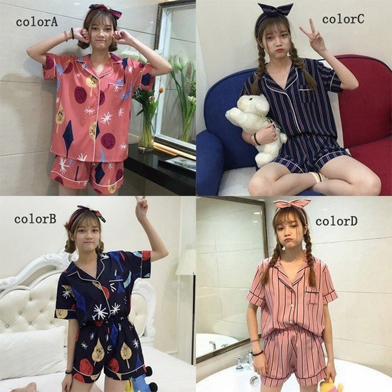 パジャマショートパンツルームウェア部屋着ヘアバンド上下セットレディース春夏半袖 通販 Lineポイント最大get Lineショッピング