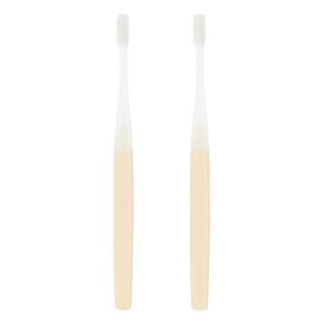 MUJI 無印良品 可替換刷頭的牙刷 一般刷頭 柔軟刷毛 黃色  2支  1入