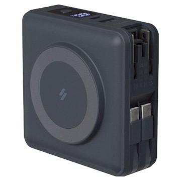 ADAM elements 亞果元素 5合1萬用行動電源 GRAVITY X5 支援MagSafe磁吸充電 附掛繩及收納袋  灰色