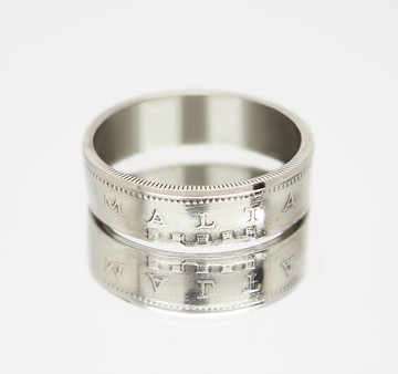 馬耳他硬幣戒指 10 美分 1991-2007 男士硬幣戒指 女士硬幣戒指