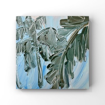 原創油畫馬爾地夫美學藝術棕櫚樹棕櫚葉藝術海岸藝術