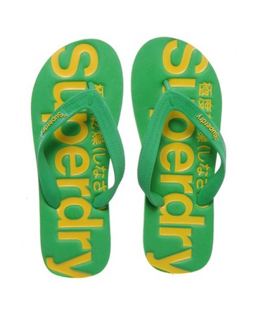 Superdry Men's Men's GT Flip Flops Green / Kelly/new Yellow - Size: L