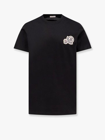 Double logo patch cotton t-shirt - MONCLER - gender_Man