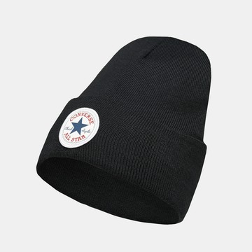 CONVERSE CHUCK PATCH BEANIE BLACK 休閒帽 男女 黑色-10022137-A01