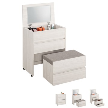 Boden-奧菲2尺多功能隱藏式掀蓋化妝桌/鏡台/梳妝台(附收納化妝椅)-60x40x75cm