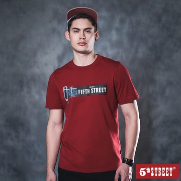 男裝 舊金山標示短袖T恤-紅色 (570909) 【5th STREET】【APP下單享4%回饋】 最高折426