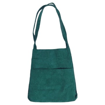 Sayaka 紗彌佳 日系純粹簡約燈芯絨材質多口袋斜背肩背二用包 TGB2112013-2  藍綠色  330 x 290 x 120mm